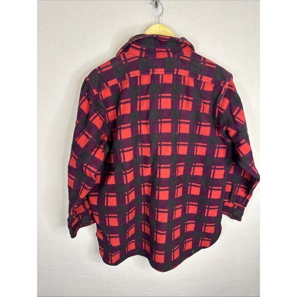 1960s Champion Tientsin Red Plaid Flannel Shirt Men’s 16.5 Vintage Workwear - Picture 5 of 7